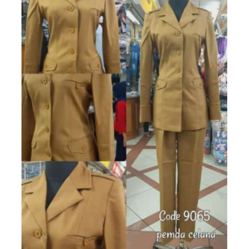 Stelan blazer/baju kerja pns/pemda warna tua aceh dan muda