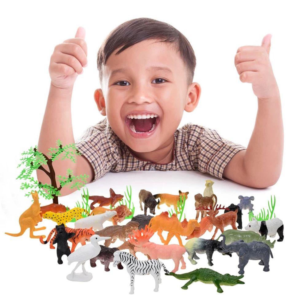 [Elegan] Hadiah Model Zoo Dunia Hewan Anak-Anak Mini 53pcs/set Koleksi Mainan Mainan Edukasi Model Hewan