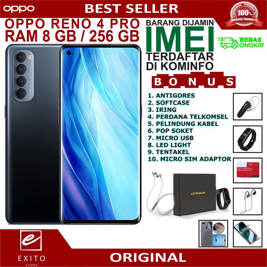 PROMO SPESIAL AKHIR TAHUN  SPESIAL HR INI CUCI GUDANG HP OPPO RENO 4 PRO RAM 8GB ROM 256GB GARANSI