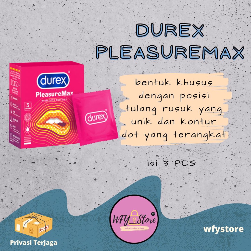 Kondom Durex Pleasuremax (isi 3) kondom bertekstur, kondom gerigi