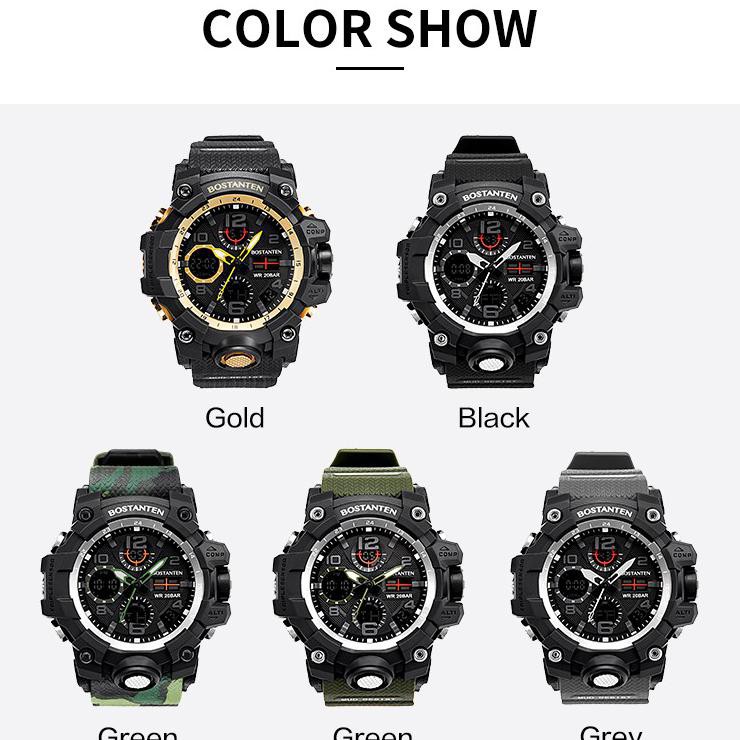 DISCOUNT BOSTANTEN Jam Tangan Pria Digital 2052 Water Resistant 50M ★Best Seller★