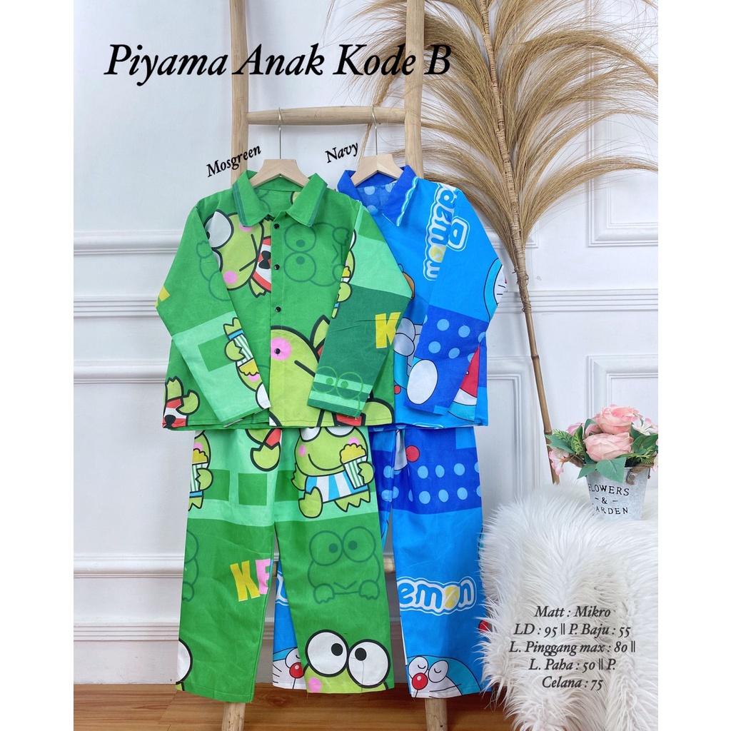 Piyama Anak Baju Tidur Anak Setelan Anak Mikro Kode B