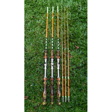 joran pancing udang dan ikan gagang kayu nibung, stik fiber