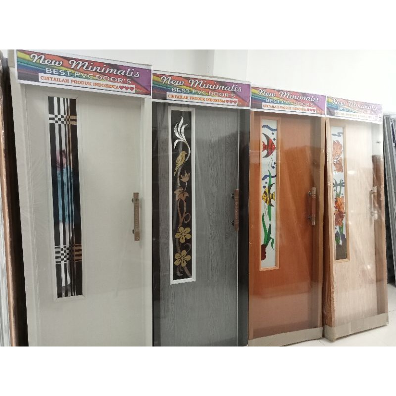 pintu kamar mandi bahan PVC tebal minimalis fuso