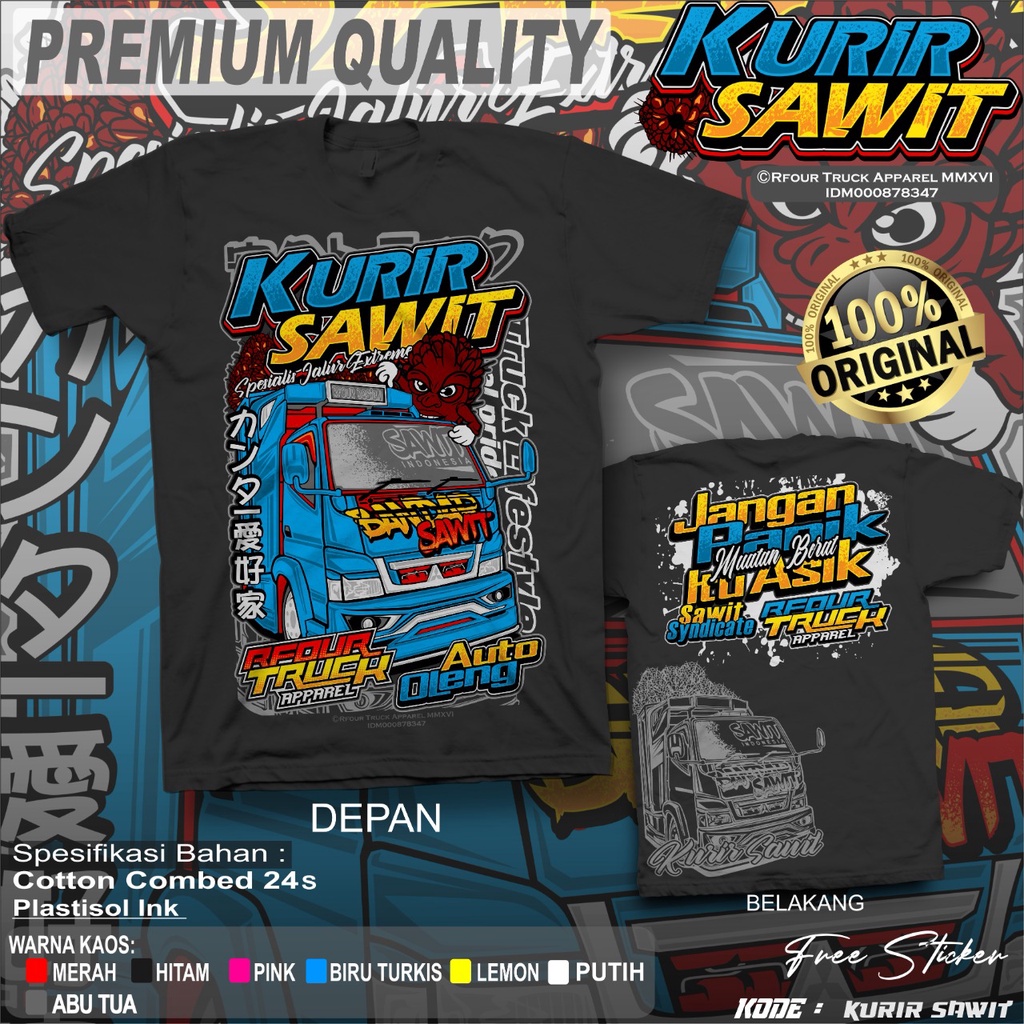 PROMO/OBRAL KILAT/BAJU KAOS TRUK KURIR SAWIT KAOS TRUCK SAWIT KAOS TRUCK OLENG BAJU KAOS TRUCK OLENG KAOS TRUCK MANIA KAOS GAMBAR TRUCK SAWIT  KAOS TRUCK BANDAR SAWIT ORIGINAL RFOUR TERBARU COTTON COMBED 24S SABLON PLASTISOL