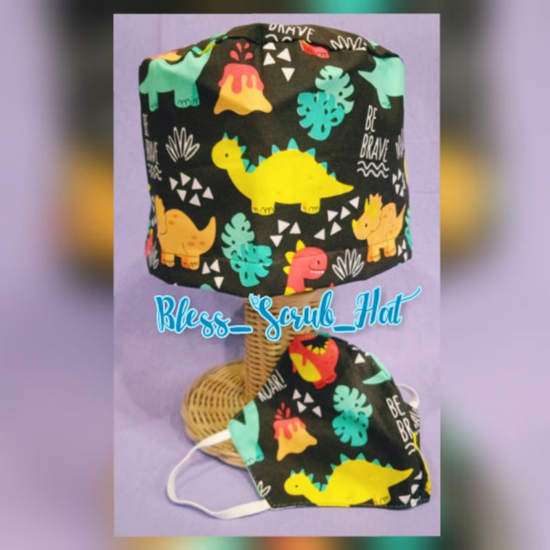 Topi Bedah / Nurse Cap/ Sugical cap/ Topi + masker Motif