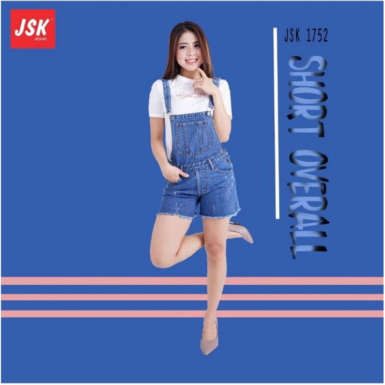 Celana Overall Pendek Jeans Wanita JSK Jeans