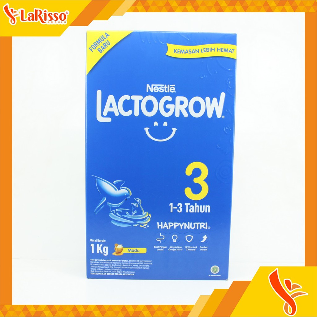 

LACTOGROW 3 1-3 TAHUN SUSU PERTUMBUHAN 1000GR RASA MADU