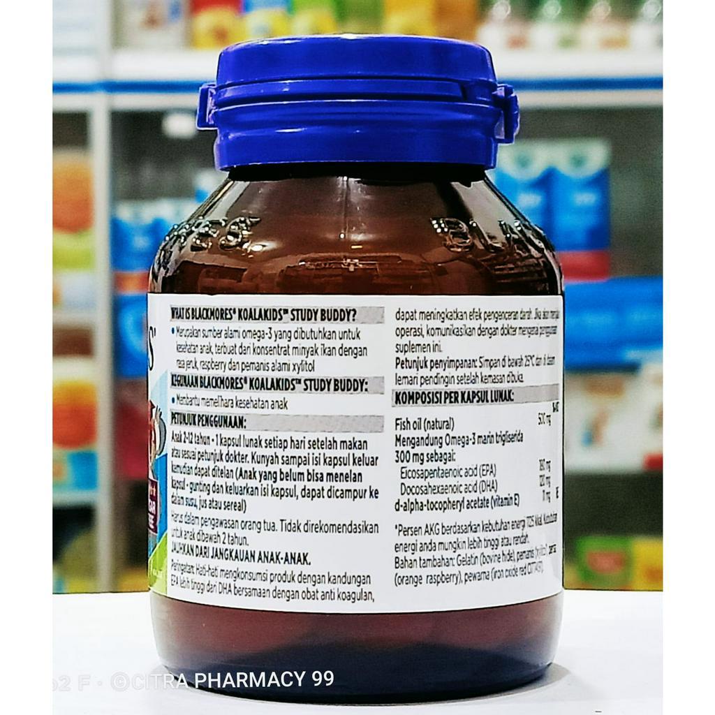 Blackmores 𝐊𝐨𝐚𝐥𝐚 𝐊𝐢𝐝𝐬 𝐒𝐭𝐮𝐝𝐲 𝐁𝐮𝐝𝐝𝐲 isi 30 Kapsul - Vitamin Otak Anak