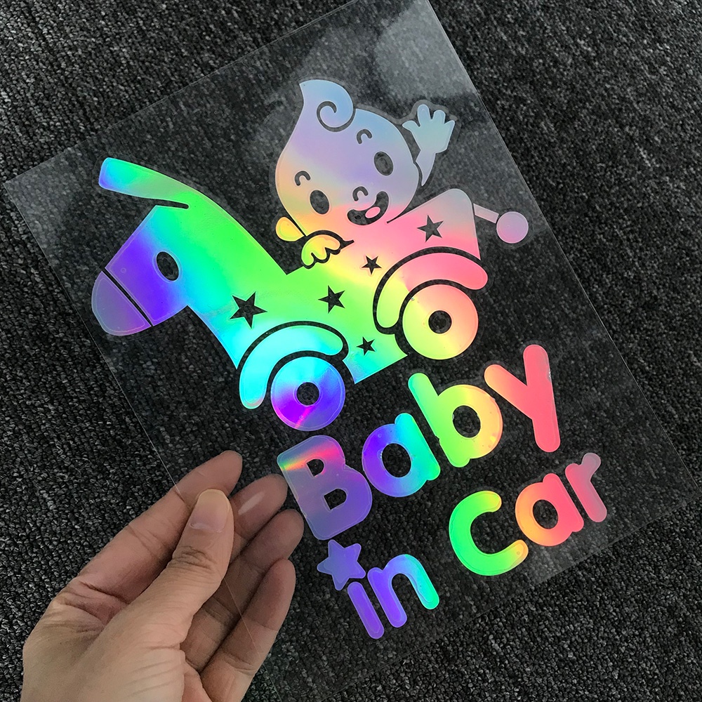 Stiker Reflektif Motif Tulisan Baby In Car Untuk Dekorasi Mobil