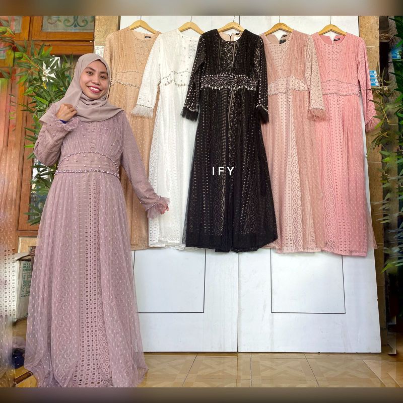 GAMIS TASYA BROKAT TULLE BUSUI MEWAH KONDANGAN PREMIUM