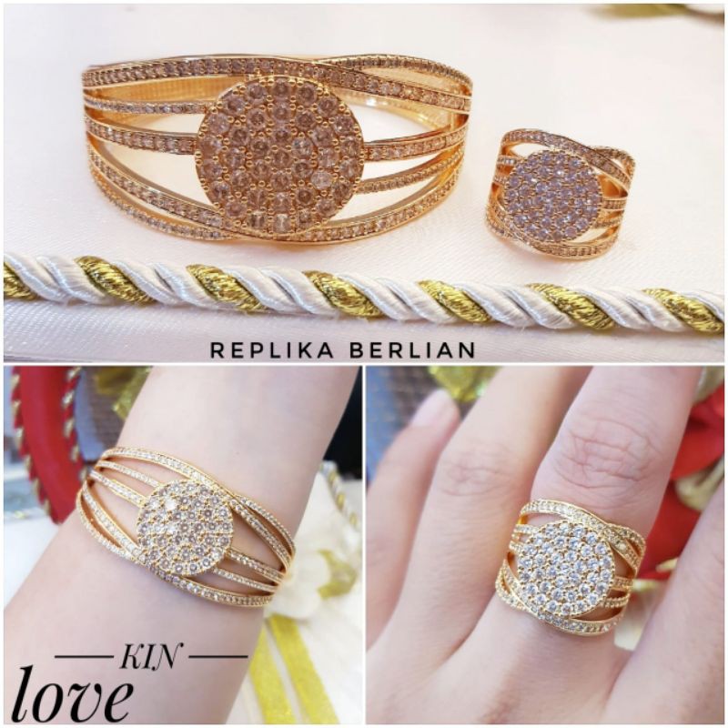 Xuping Gelang dan Cincin Lapis Emas 24k 1702n