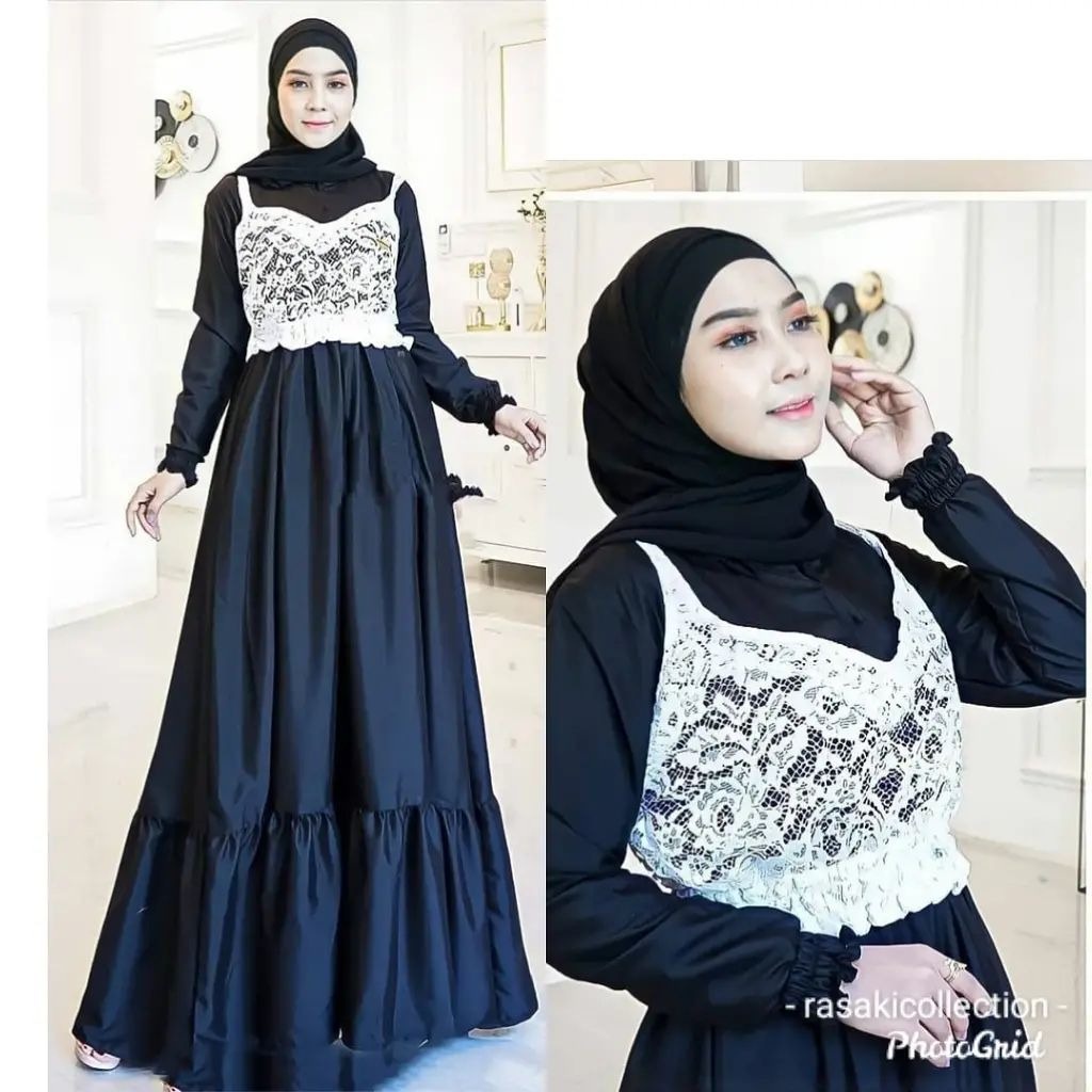 JUWITA SET MAXI IK KAIN ITY CRAPE MIX BRUKAT CORNELI ZIPPER DEPAN / BUSUI Longdress  BAJU GAMIS WANITA TERBARU KEKINIAN SIMPLE DAN ELAGAN BAJU DRES 2022