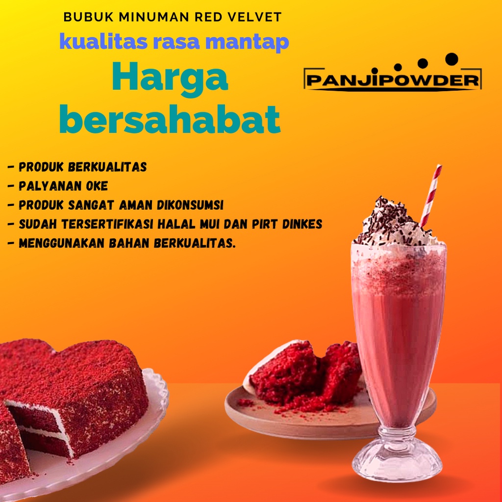 bubuk minuman rasa red velvet 1kg bubuk minuman aneka rasa serbuk minuman kekinian