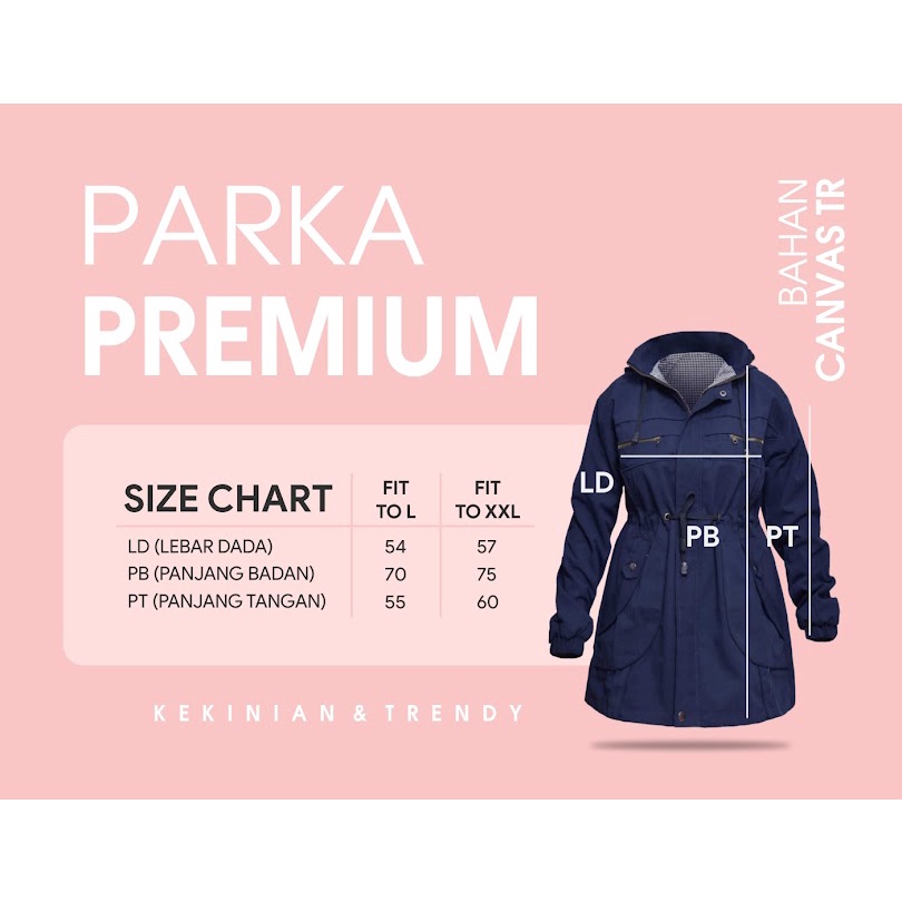 Jaket Parka Wanita Muslimah Model Korea Kualitas Premium