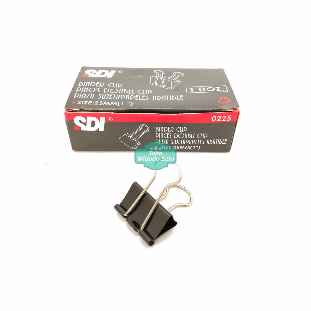 

Binder Clip SDI No 0225 1inch (Metal Klip Penjepit Kertas) - 1 Pack Isi 12 Buah