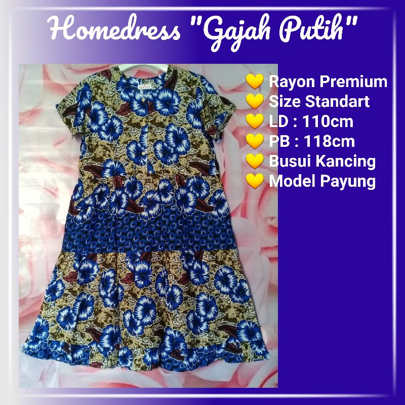 Daster Gajah Putih Busui / Daster Payung / Daster Dewasa