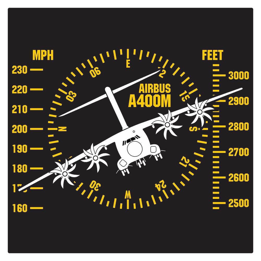 A-400M Airbus Atlas Military Transport Aircraft Compass & HUD Cutting Sticker