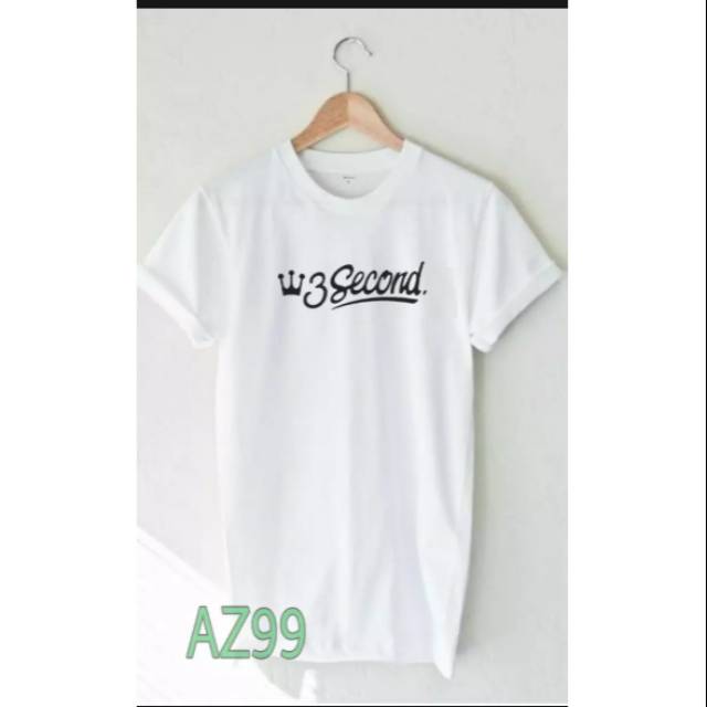 Kaos 3 second warna putih