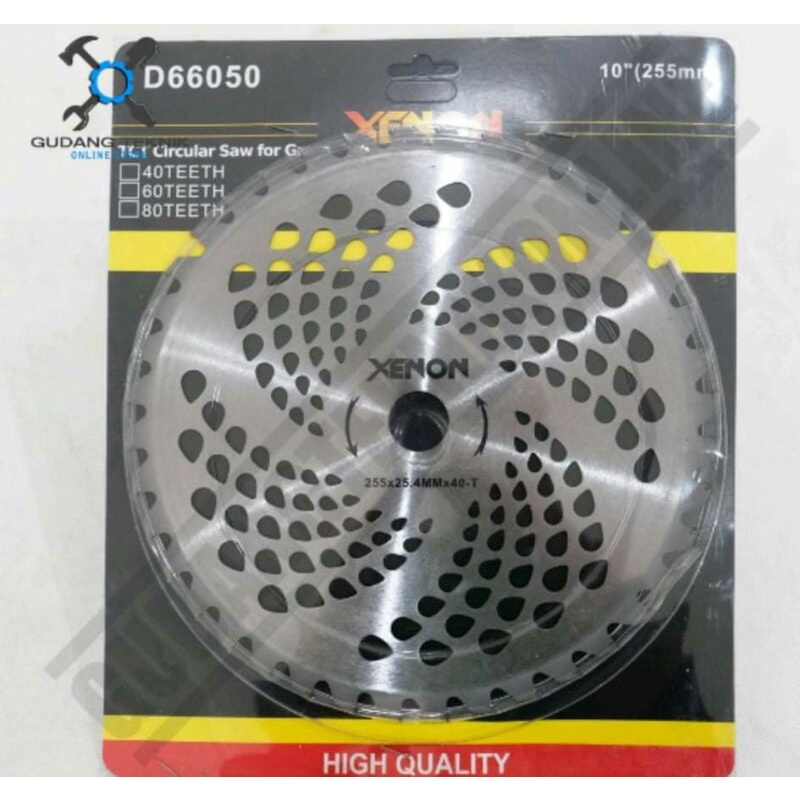 Mata Pisau Potong Rumput Bulat 10" Xenon 40T D66050 / TCT Saw Blade Xenon / Mata pisau potong rumput