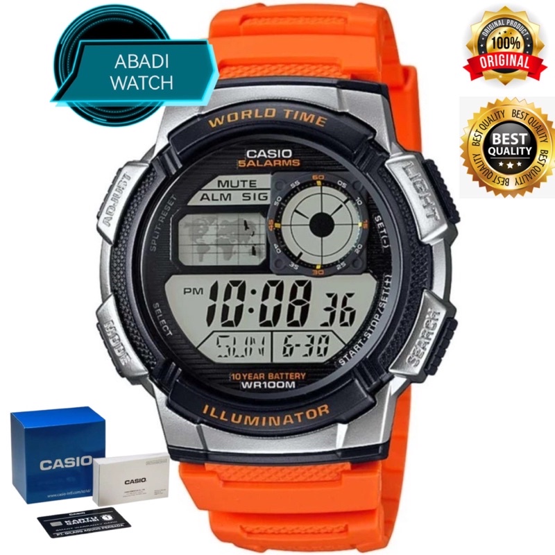 Casio General Digital AE-1000W-4BVDF ORIGINAL GARANSI RESMI BATERAI 10 TAHUN