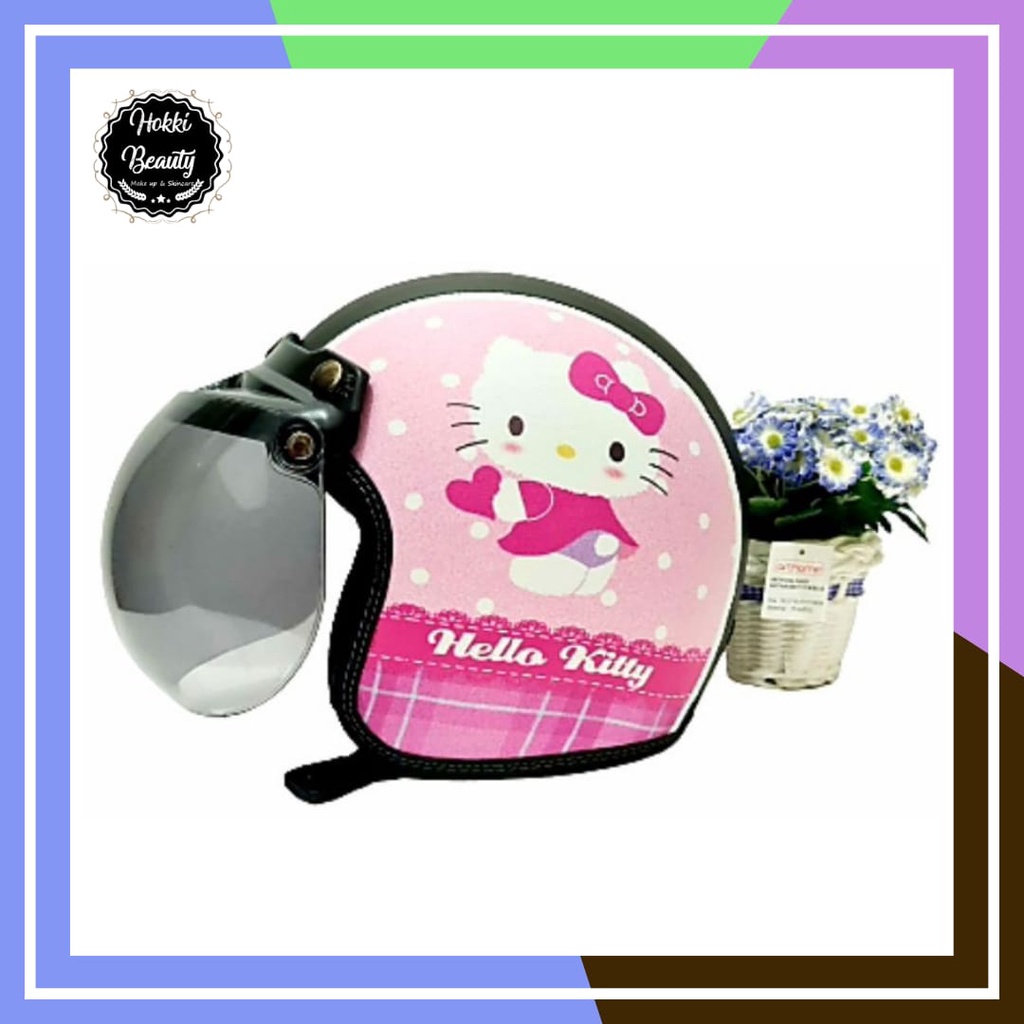 Helm Anak Bogo Full Kulit DENGAN KACA Printing Bemacam Motif  Kaca CEMBUNG