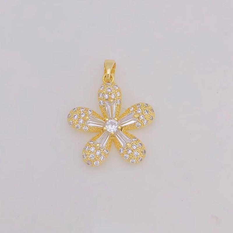 1pc Liontin Kalung / Gelang 18K Gold Bentuk Angsa / Bulan / Butterfly / Bunga Hias Berlian DIY