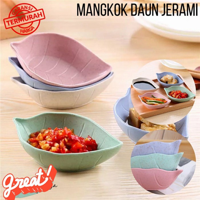 Elmart Mangkok Daun Mini Jerami Tempat Bumbu Saos Sambal Kecap PRG02