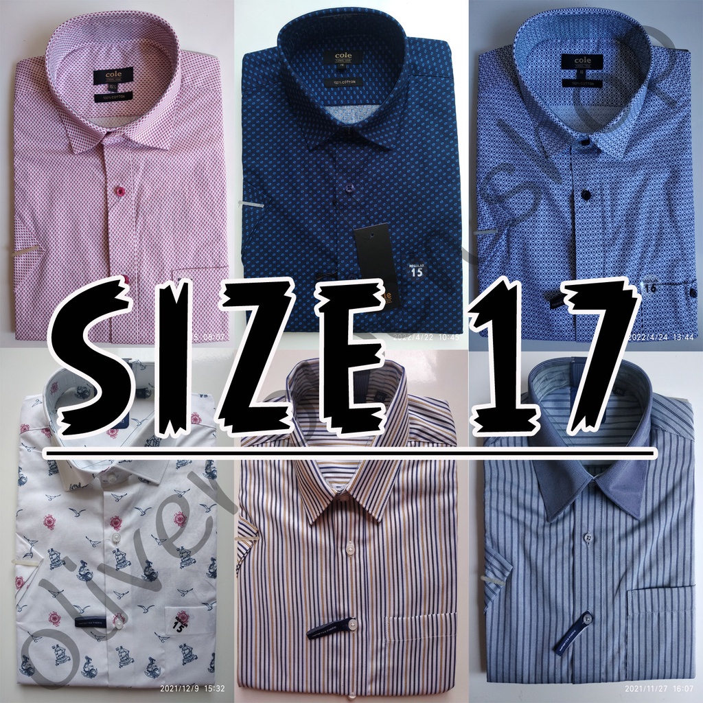 Kemeja Reguler Fit Lengan Pendek Merk Stanley Adams Ukuran 17