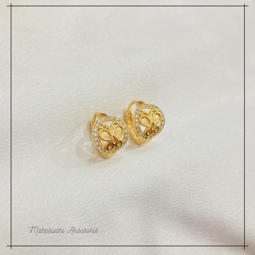 Anting Wanita Anti Karat Anting Jepit Simple Perhiasan Aksesoris Wanita Xuping Lapis Emas Import MA3