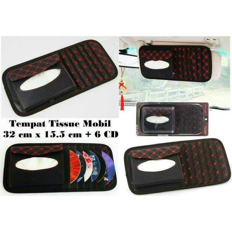 Kotak Holder Tempat Tissue Tisu Kecil Sun Visor Tempat CD Mobil