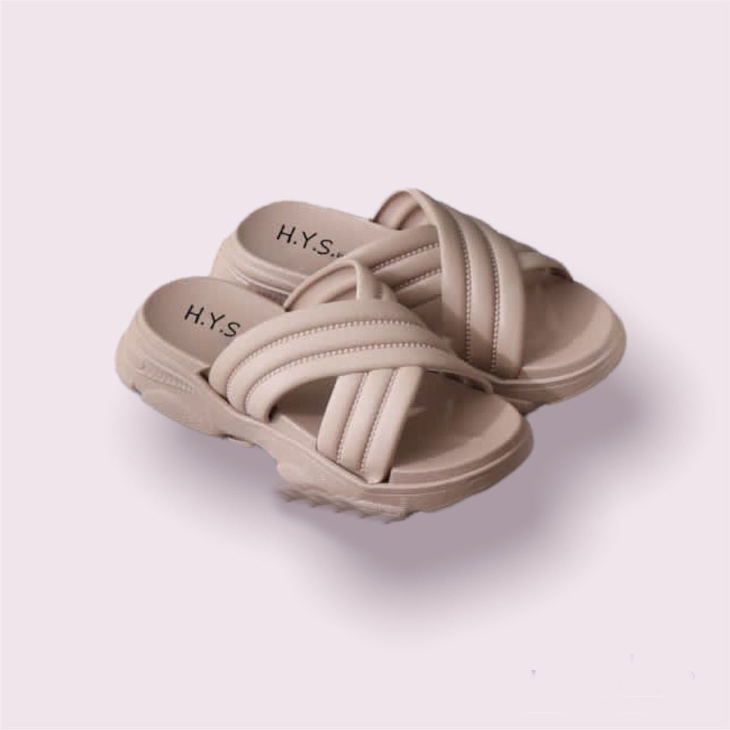 Sandal Wanita Terbaru /Sendal Selop Wedges Jelly HYS NEW 2201/Sendal Karet Korea Kekinian