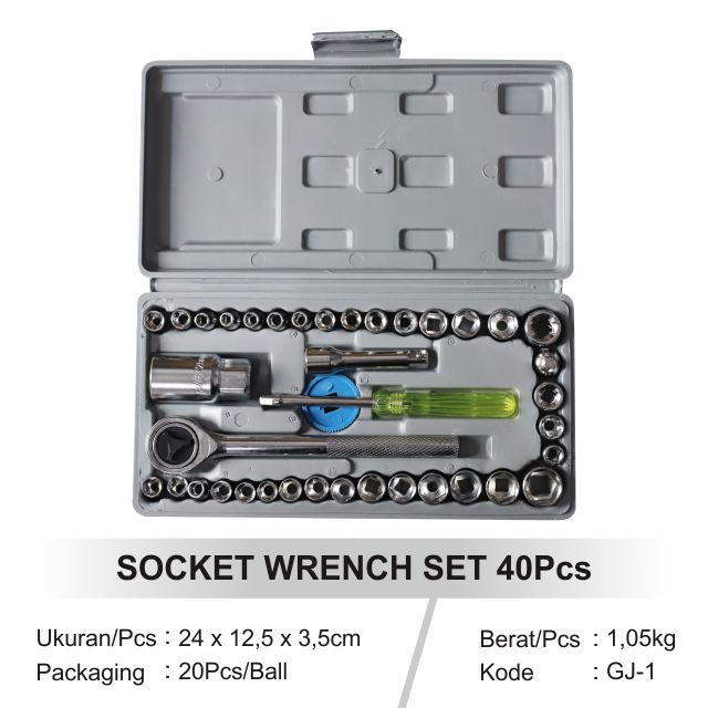 ESGE  Kunci Shock 40pcs - Alat Service Sepeda Motor Set Lengkap Import Termurah