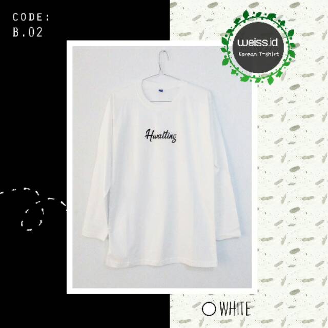 Kaos Korea tulisan Hwaiting - Putih