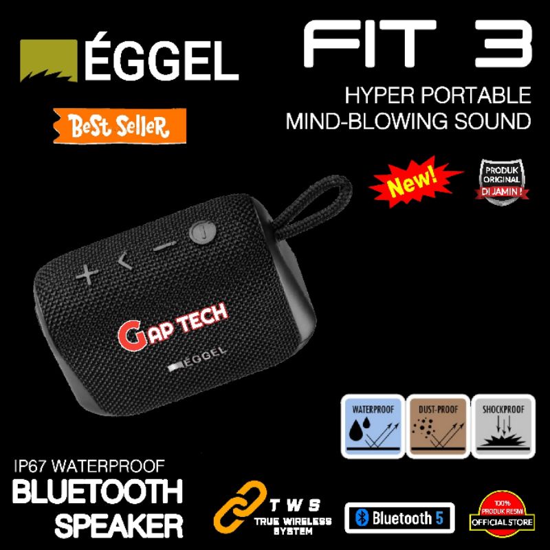 EGGEL FIT 3 / FIT3 Waterproof Portable Bluetooth Speaker Original