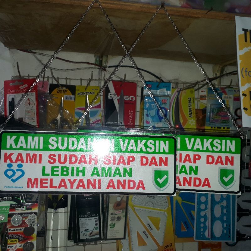 

Sign board papan peringatan saya sudah vaksin akrilik