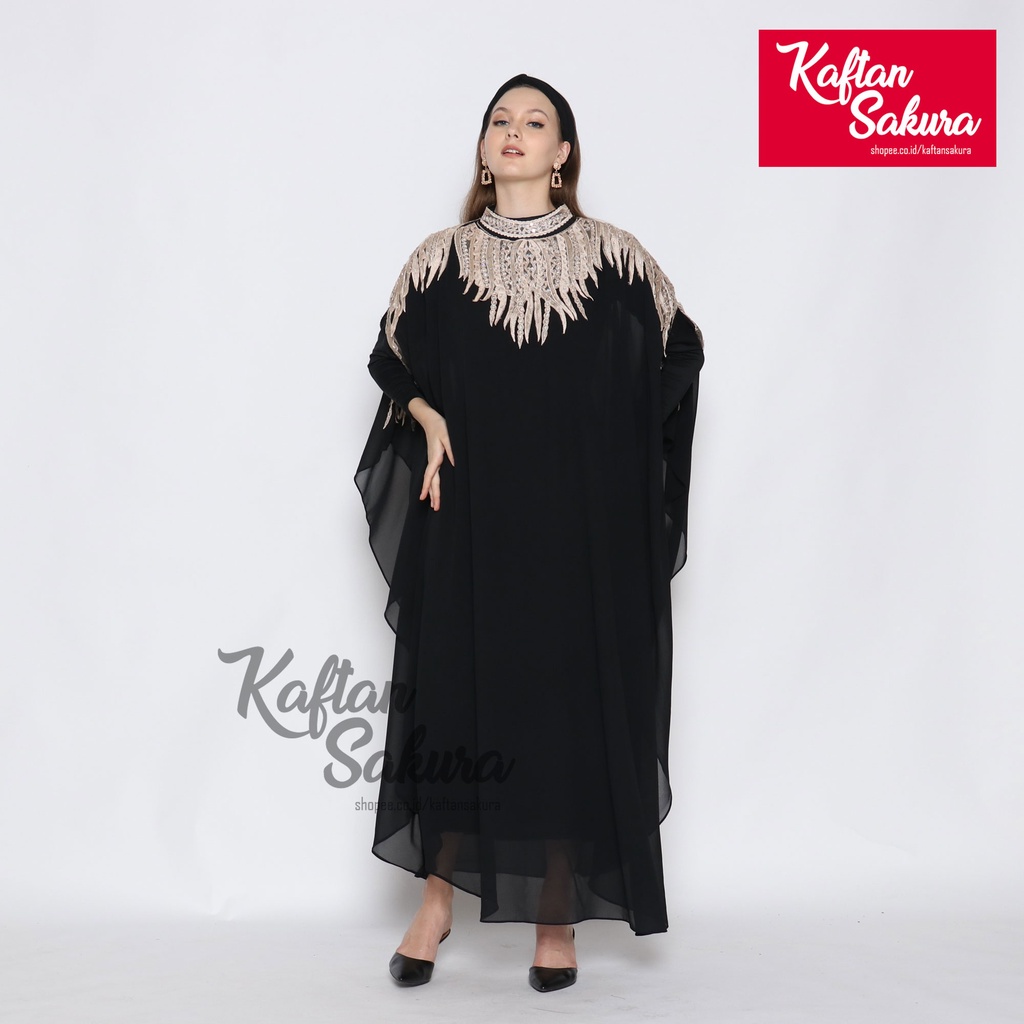 Kaftan Wanita Muslim All Size Jumbo Model Bordir Akar payet untuk lebaran pesta kondangan terbaru mewah kekinian GRATIS CIPUT GRATIS INNER MANSET