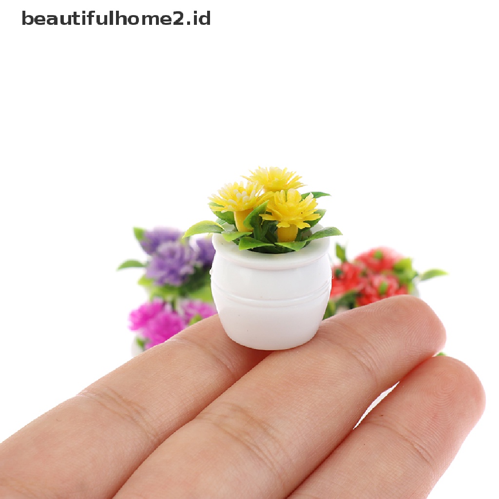 (Beautifulhome2) Buku Literatur Bahasa MandarinId 3pcs Miniatur Pot Tanaman Hijau Skala 1: 12 Untuk Rumah Boneka