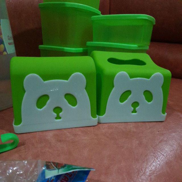 Tempat Tisu /kotak Tissue Happy Panda Segi