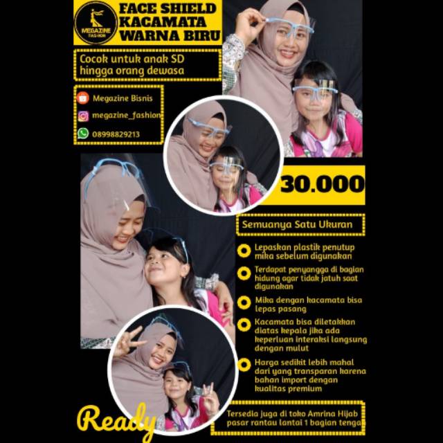 Face Shield Kacamata Berwarna