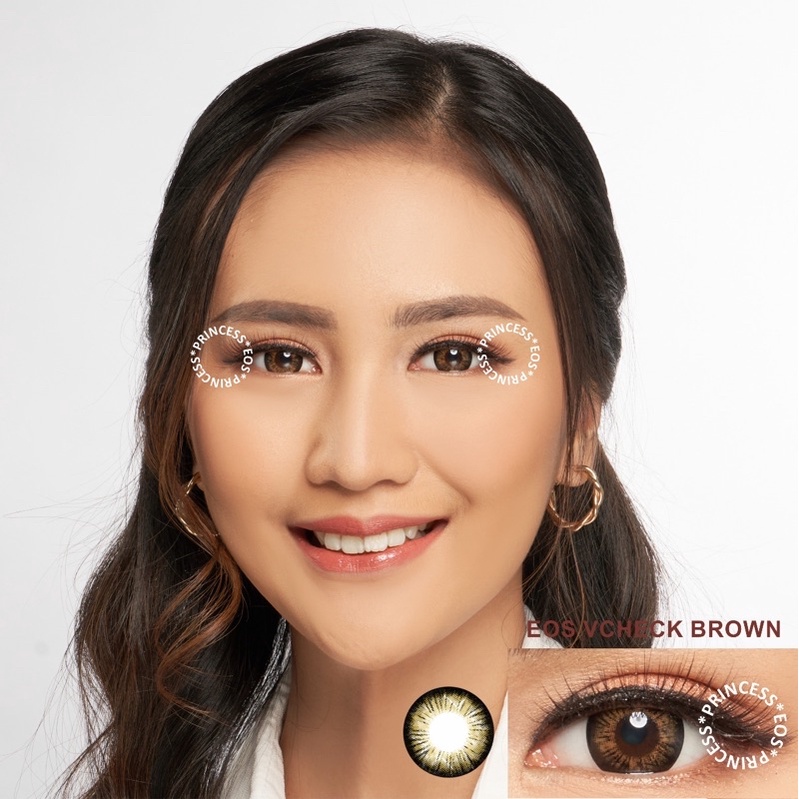 Softlens EOS Vcheck Brown / Coklat Normal Minus Beda Minus