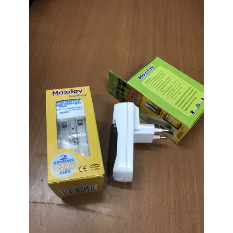 Charger Baterai AA AAA dan 9V MAXDAY MD820 Alat Cas Baterai AA AAA 9V