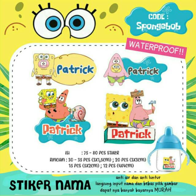 

70 PCS STICKER NAMA KARAKTER