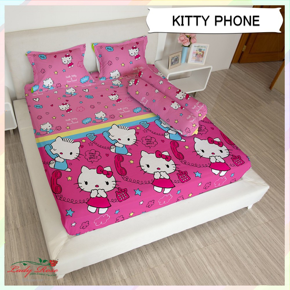 LADY ROSE Sprei 180x200 / 160x200 motif Hello Kitty Pink Cake Burger Apple Ladyrose 180 - Kitty Daniel SP