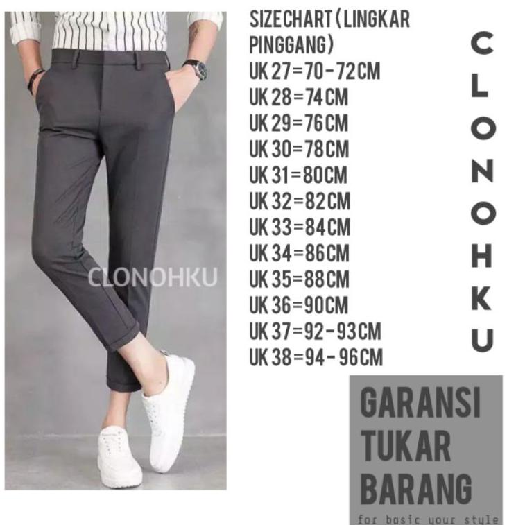 Produk Terbaru ||82a<> Celana Ankle Pants Pria // Ankle Pants - Office Pants - Celana Bahan Pria Dew