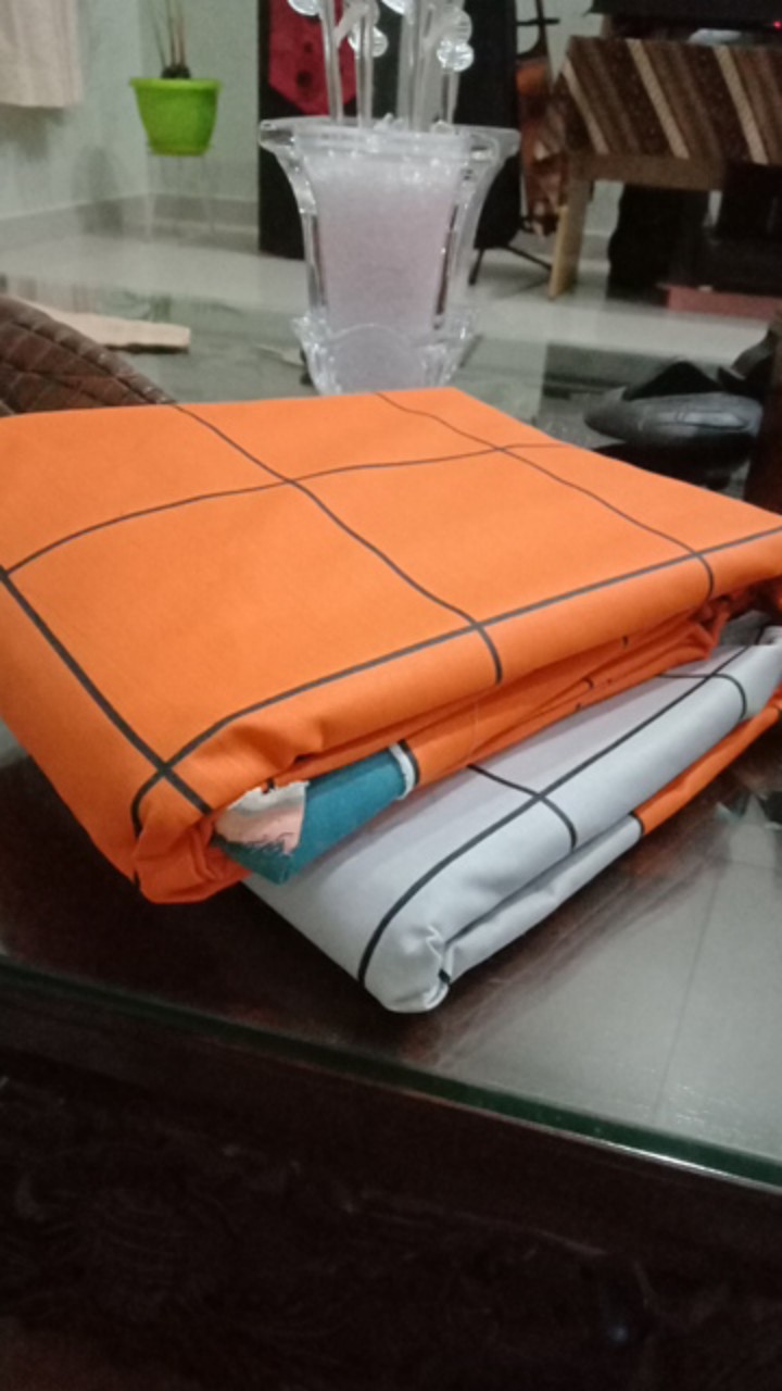 Bahan Kain Sprei Katun Lokal Esra Motif Kotak Axel