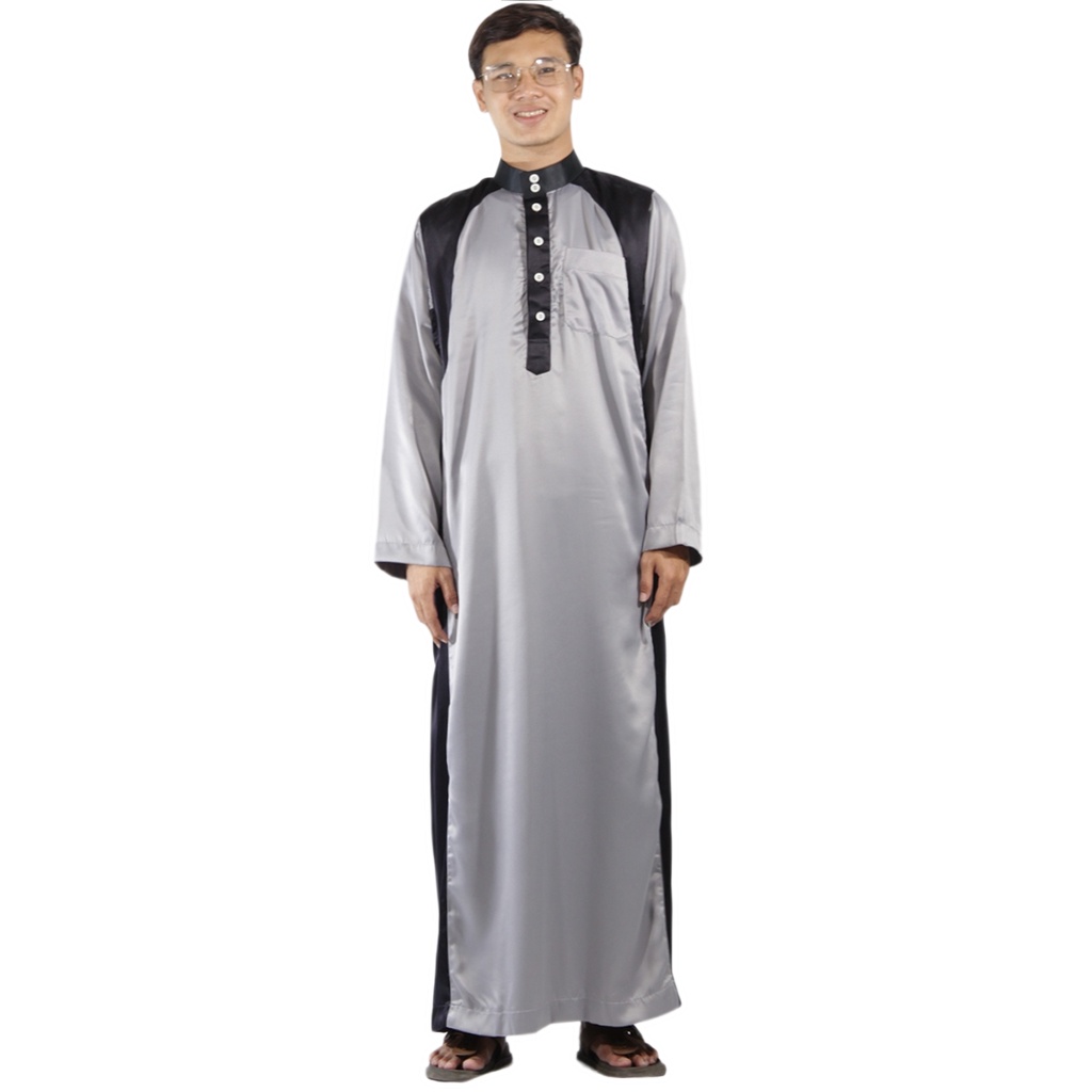 Gamis Pria Jubah Gamis Laki Laki seri Velvet Kombinasi Gamis Modern Gaya Casual Remaja dan Dewasa-2