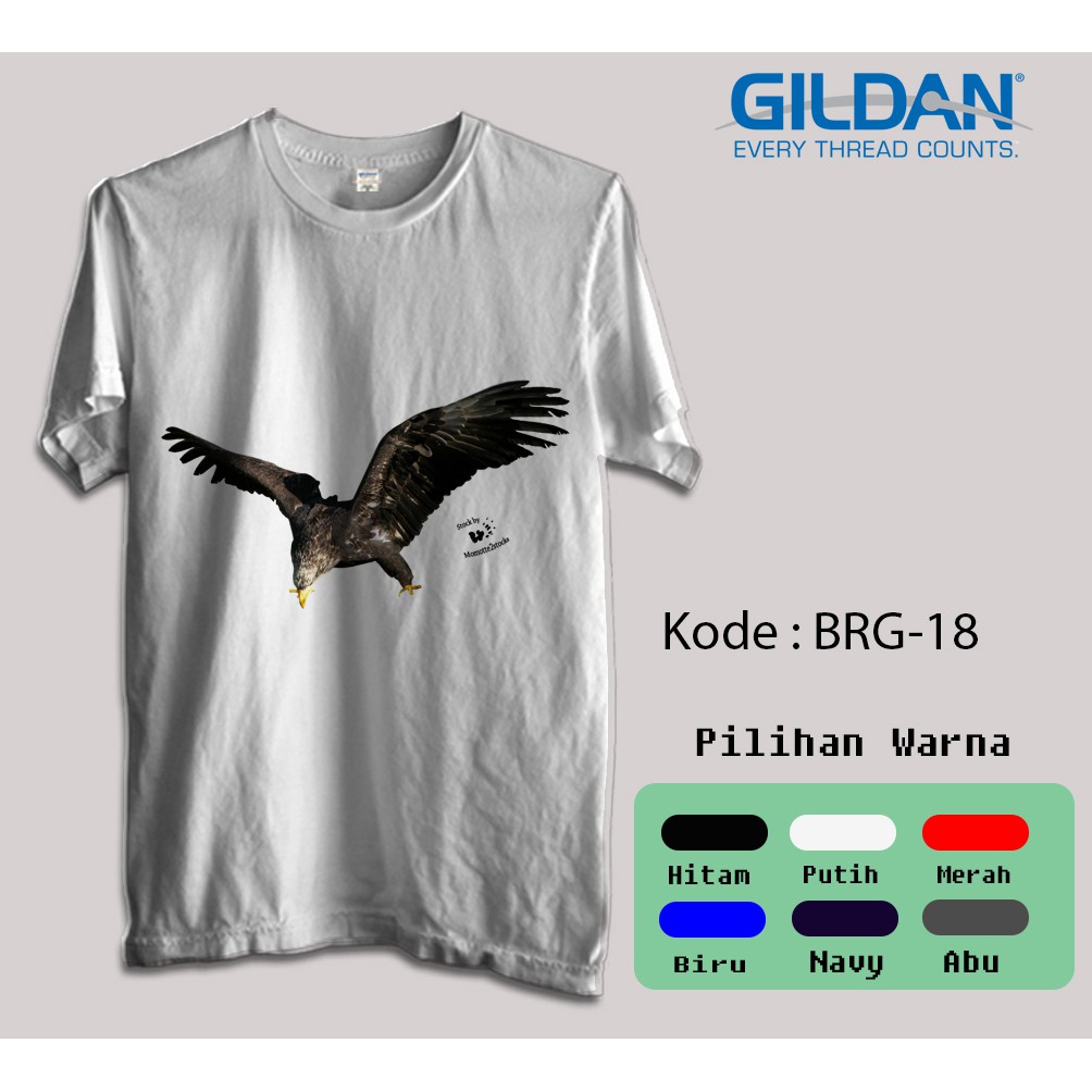Kaos Gildan Softstyle - Animal, Hewan burung Elang Rajawali # 1