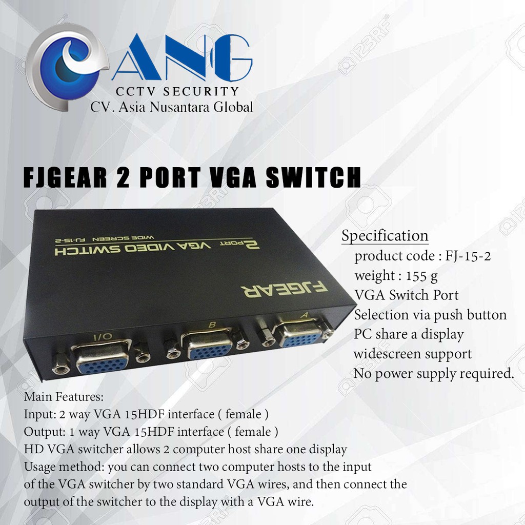 SWITCH VGA 2PORT HDMI FJGEAR
