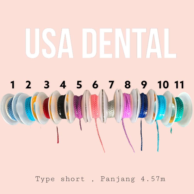 KARET BEHEL GIGI || KARET SAMBUNG BEHEL GIGI || POWER CHAIN BEST SELLER 1 METER MIX 10 WARNA